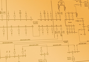 Wall Mural - Electric wiring diagram for power transformers