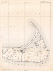 Fototapete - 1898, U.S. Geological Survey Map of Nantucket, Massachusetts
