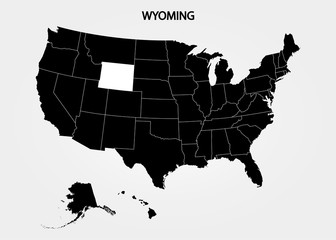 Poster - Wyoming. States of America territory on gray background. Separate state. Vector illustration