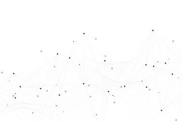 Fototapete - Networking connection concept abstract technology. Global network connections with points and lines. Big data visualization. Futuristic infographic. Vector illustration