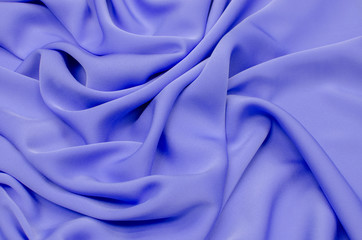 Silk fabric crepe de chine bright blue