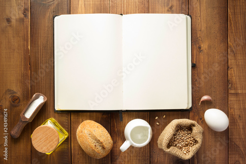 Bakery Ingredients On Wooden Background Buy This Stock Photo And