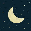 half moon on starry night background vector illustration EPS10