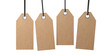 © Rawf8 - Blank craft paper gift tags, isolated cutout on white. 3d illustration