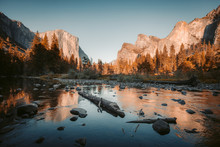Yosemite National Park At Sunset, California, USA