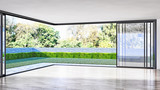 Fototapeta  - large luxury modern bright interiors room illustration 3D rendering
