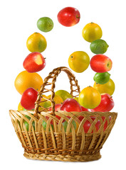 Wall Mural - isolated image of fruit and basket