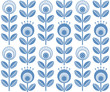Scandinavian folk style flowers - seamless floral pattern based on traditional folk art ornaments, sweden nordic style. Vector illustration. One color - easy to recolor