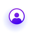 © radionastya - Purple user icon in the circle. A solid gradient.