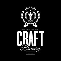 Wall Mural - Modern craft beer drink isolated vector logo sign for brewery, pub, brewhouse or bar.