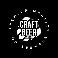 Poster - Modern craft beer drink vector logo sign for bar, pub or brewery, isolated on black background.