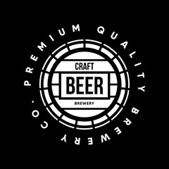 Wall Mural - Modern craft beer drink vector logo sign for bar, pub or brewery, isolated on black background.