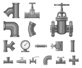 Sticker - Isolated object of pipe and tube sign. Set of pipe and pipeline vector icon for stock.