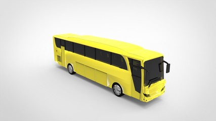 Wall Mural - yellow bus 3d white background