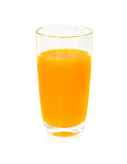 orange juice on white background