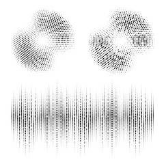 Wall Mural - halftone circle frame dotted backgrounds set. round border icon using halftone circle dots raster te