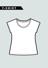 Trendy women t shirt,cad design in vector.