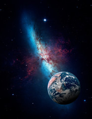 Wall Mural - planets of the solar system against the background of a galaxy in space. elements of this image furn