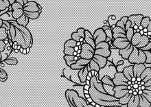 Lace Ornamental Background With Flowers.