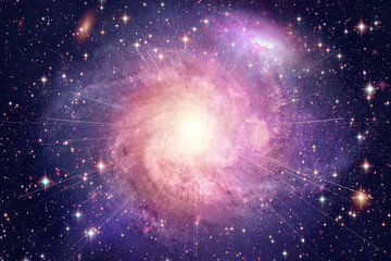 Wall Mural - glowing artistic abstract colorful nebula galaxy in deep space artwork