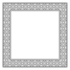 Wall Mural - Square black and white floral framework. Decorative ornament in Arabic style. Tiles, arabesque. Ornate napkin. Swatch is included in EPS file.