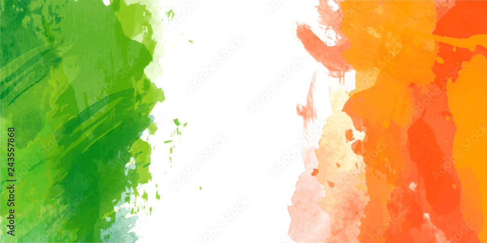 Vector watercolor flag of Ireland for Patricks day - obrazy, fototapety, plakaty 