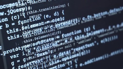 Wall Mural - source code moving over screen