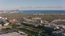 Honolulu, Oahu, Hawaii Circa-2018.  Aerial View Of Honolulu International Airport.  Shot With Cineflex And RED Epic-W Helium. 