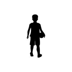 Poster - boy with ball silhouette