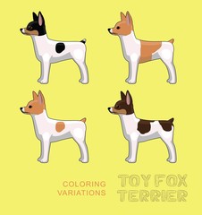 Wall Mural - Dog Toy Fox Terrier Coloring Variations Vector Illustration