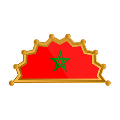 Wall Mural - Isolated flag of Morocco on premium label. Vector illustration design