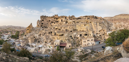 Wall Mural - Cavusin fortress and church Vaftizci Yahya, Saint John the Baptist in Cappadocia, Turkey