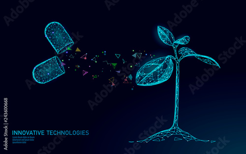 Fotomural Plant sprout biotechnology abstract concept