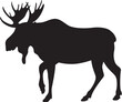 © wectorcolor - moose, vector illustration , black silhouette profile