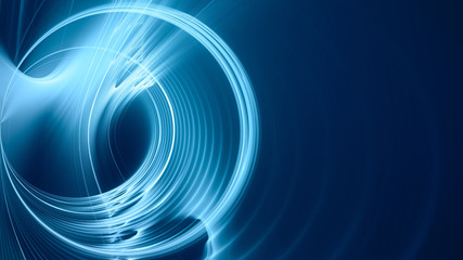 Wall Mural - abstract blue background element on black. fractal graphics. three-dimensional composition of glowin