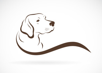 Wall Mural - Vector of dog head(labrador) on white background., Pet. Animals. Easy editable layered vector illustration.