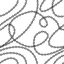 Black And White Chains Vector Seamless Pattern