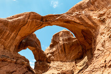 Double Arch Seen From Double Arch Trail In Arches National Park, Utah