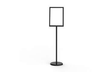 Wall Mural - A3 Poster Stand Floor Display, Stands Snap Frame, Poster Board, Menu Holder, Advertisement Sign Stand On White Background, 3D Illustration