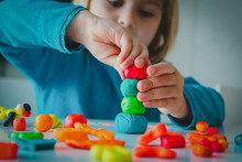 Child Playing With Clay Molding Shapes, Kids Crafts