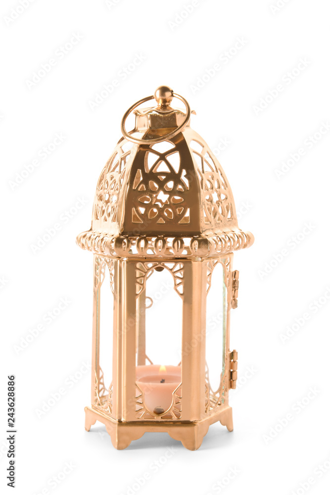 Muslim lamp as Ramadan symbol on white background