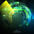 © OLeksiiTooz - Abstract futuristic HUD radar display. Sci-fi design elements. Vector navigation interface background.