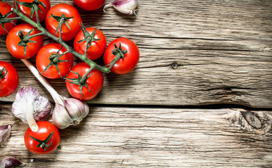 Fresh tomatoes with garlic and herbs.