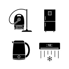 Sticker - Household appliance glyph icons set