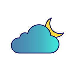 Poster - Cloudy night color icon