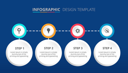 Wall Mural - Process infographic template design with 4 steps - Vector Illustration 