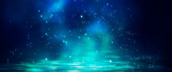 Wall Mural - the depth of the sea water, the ocean floor, the rays of the sun through the water, the underwater w