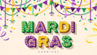 Mardi Gras retro typography design