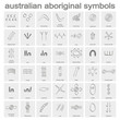 monochrome icon set with australian aboriginal symbols
