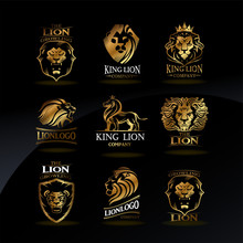 Emblems With Golden Lions